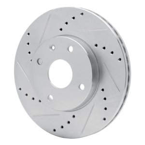 Chevrolet Epica Brake Rotor (1) - Front Left - R1 Concepts - Drilled & Slotted - Silver - `04-`10